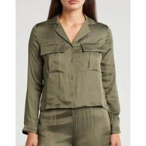 NWT  T Tahari Women Airflow Boxy Long Sleeve Shirt Size XS Viscose Blend